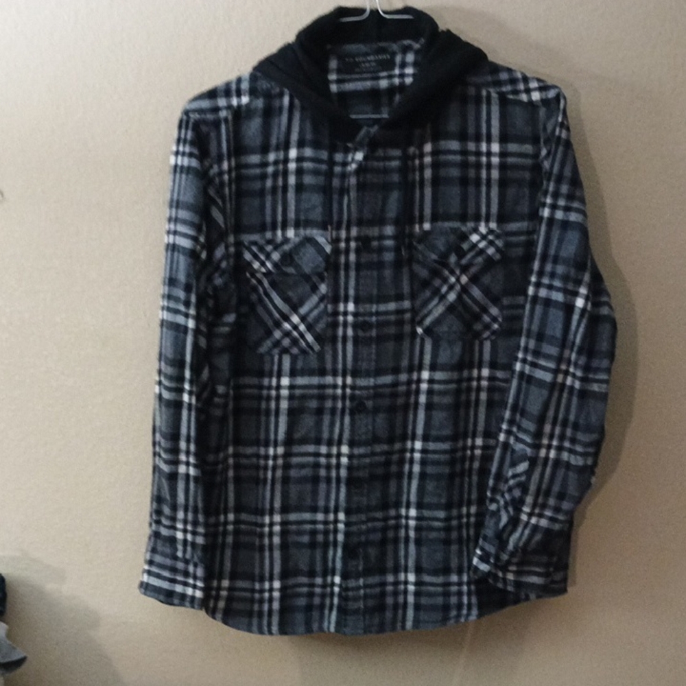 No Boundaries Monochrome Plaid Hoodie